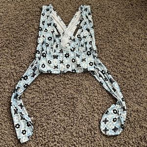 Butterfly crop top with tie in back